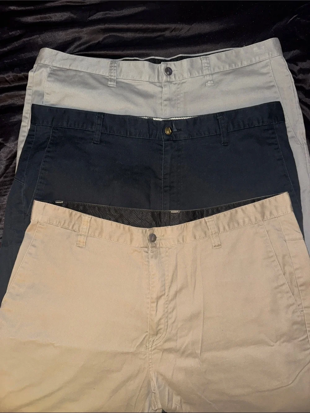 Men’s Volcom shorts, 3 pairs khaki, black, gray